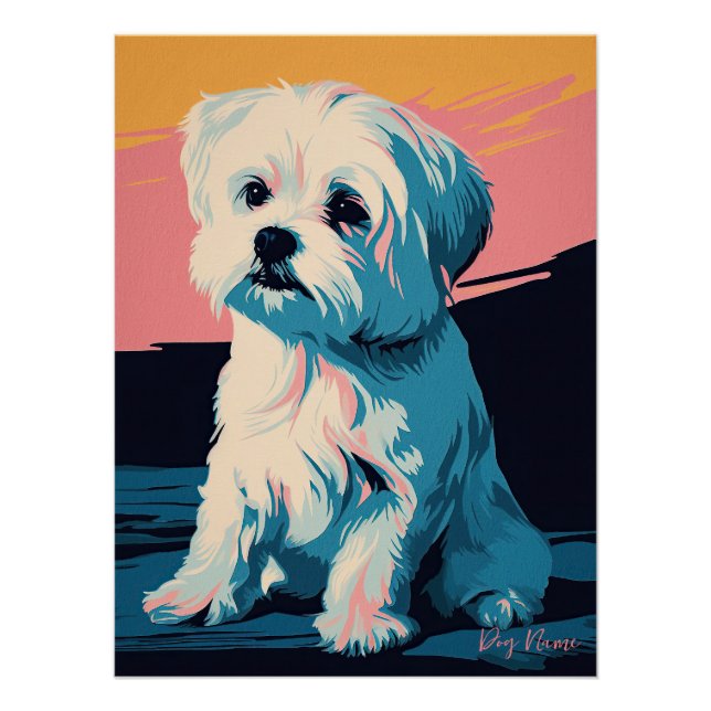 Maltese Dog 001 - Bruno Pokopen Poster (Vorderseite)