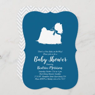 Maltese Dog Baby Shower Blue Boy Einladung