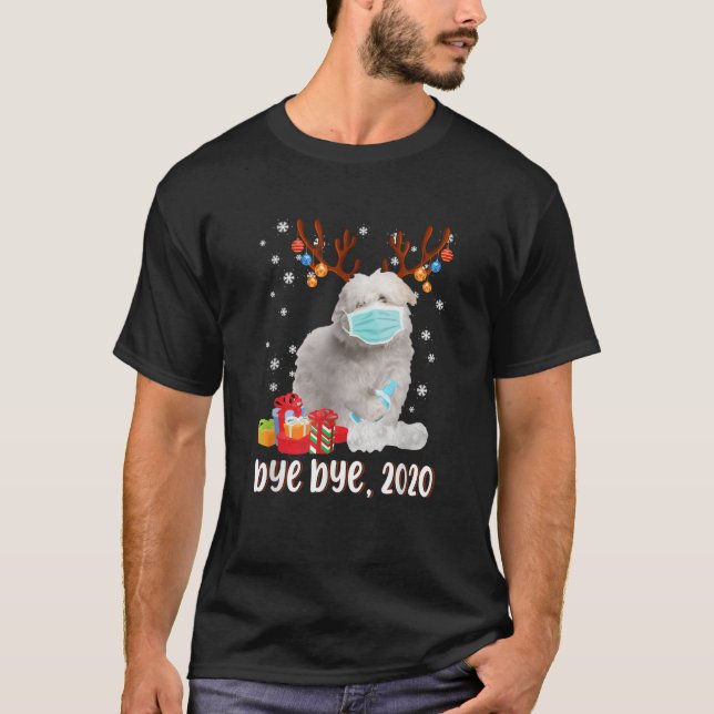 Maltese Dog Bye Bye 2020 Christmas Santa Dog Wear  T-Shirt (Vorderseite)