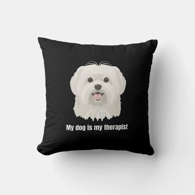 Maltese Dog Kissen (Vorderseite)