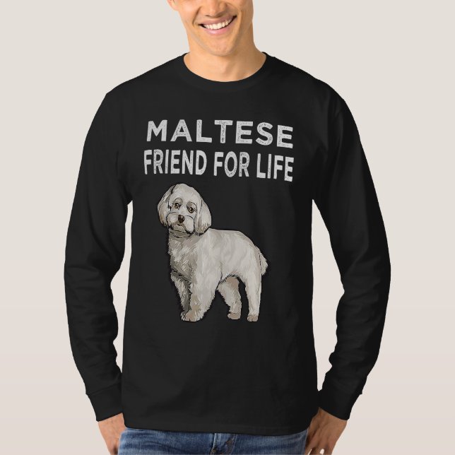 Maltese Friend For Life Dog Friendship T-Shirt (Vorderseite)