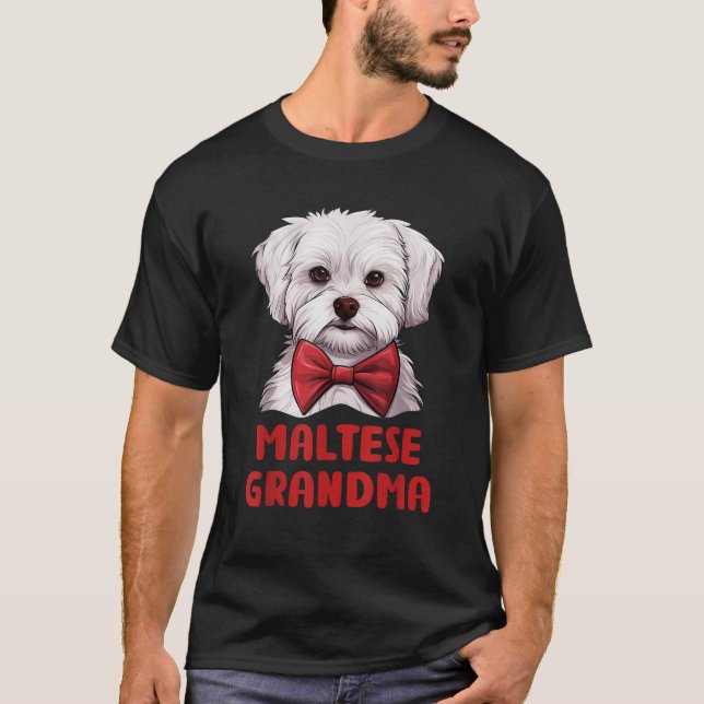 Maltese Grandma Dog Lovers Gift Funny Puppy Maltes T-Shirt (Vorderseite)