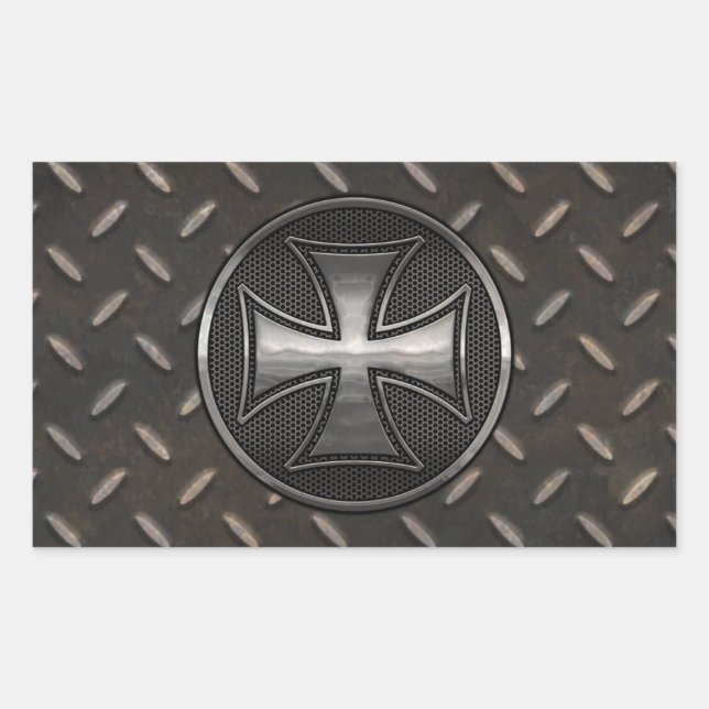 Maltese Gridiron Rechteckiger Aufkleber (Vorderseite)