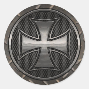 Maltese Gridiron Runder Aufkleber