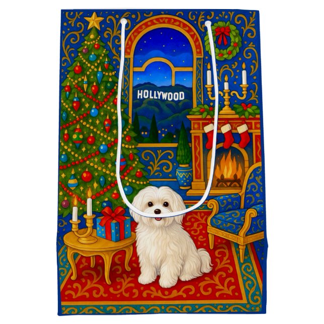 Maltese Holiday  Mittlere Geschenktüte (Rückseite)