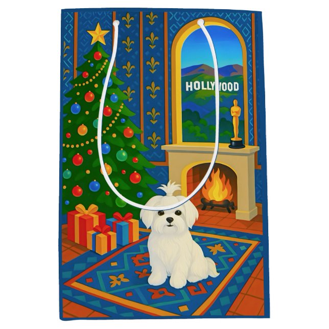 Maltese Holiday  Mittlere Geschenktüte (Vorderseite)