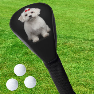 Maltese-Hunde-Golf-Driver-Cover, Welpe, schwarzes Golf Headcover