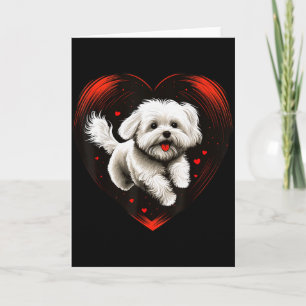 Maltese-Hundeliebe Herz Für Valentinstag Maltese Karte