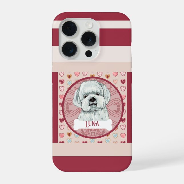 Maltese + name Valentine Heart iPhone 11 Pro Case  Hülle (Rückseite)