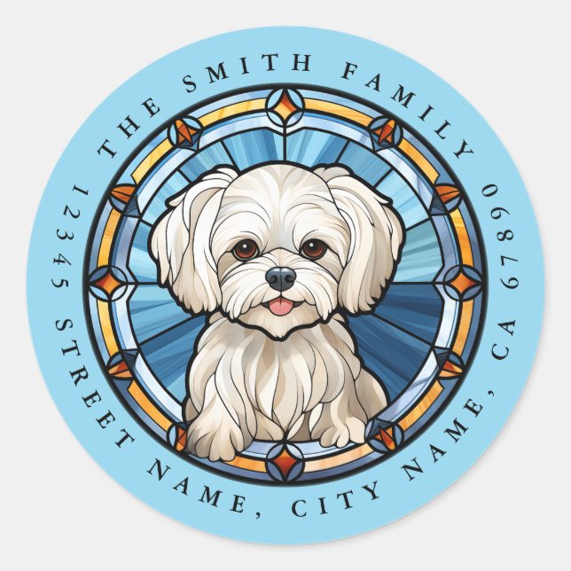 Maltese Round Stickers (Vorderseite)