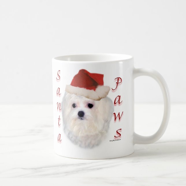 Maltese Santa Paws Kaffeetasse (Rechts)