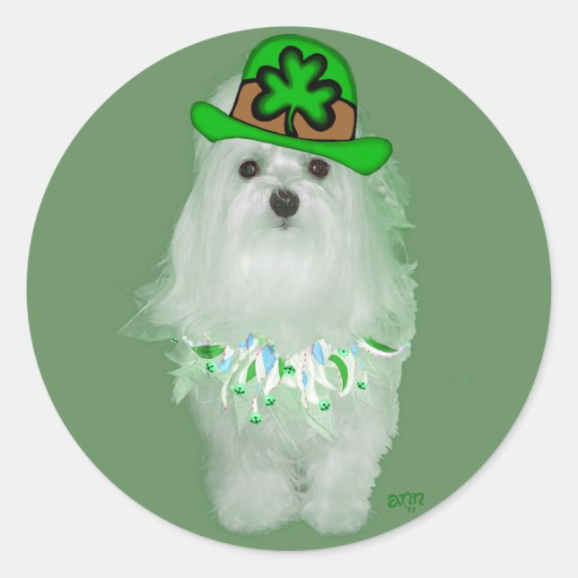 Maltese St. Patricks Day Runder Aufkleber (Vorderseite)
