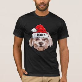 Maltese Terrier Christmas Hat Dog Big T-Shirt
