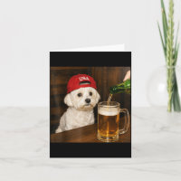 Maltese Trinkt Bier Hunde Liebhaber Lustige Grafik