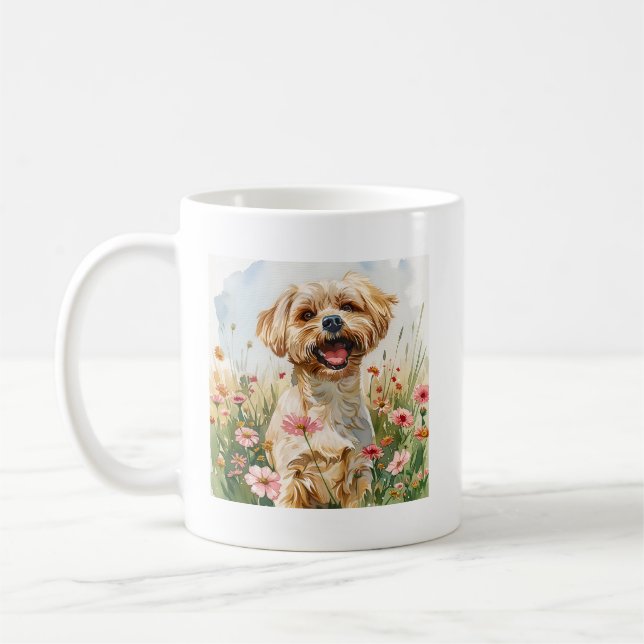Maltese Watercolor Mug Kaffeetasse (Links)