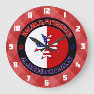 Malteser Amerikaner-Kreuzstich Große Wanduhr
