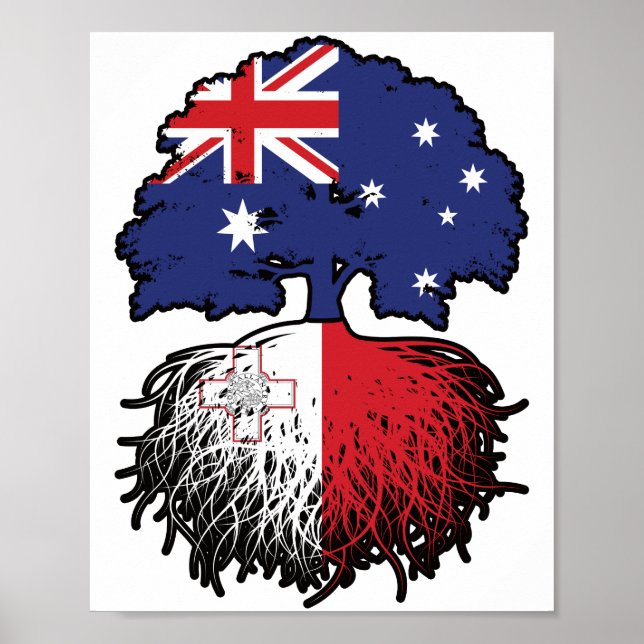 Malteser australischer Tree-Roots-Flag Poster (Vorne)