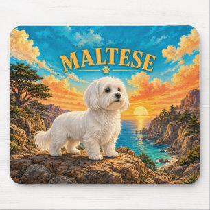 Malteser, Carmel Coast Vintage-Wasserfarbe Mousepad