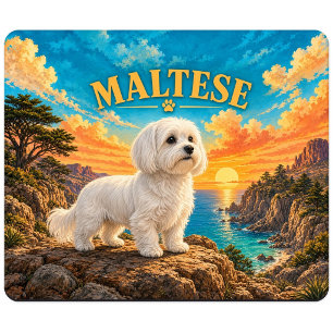 Malteser, Carmel Coast Vintage-Wasserfarbe Mousepad