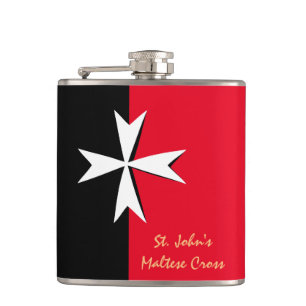 Malteser Cross & Malta Flaggenmode /St. John Flachmann