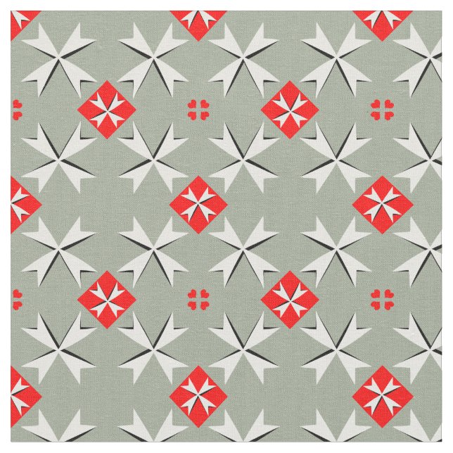 Malteser Cross- und Malta-Flagge Trendy Fabric / M Stoff (Nahaufnahme)
