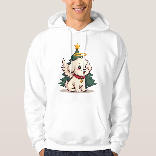 Malteser Engel Hund Hoodie (Vorderseite)