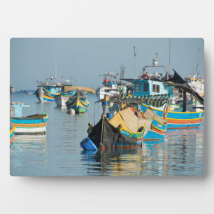 Malteser Fischerboote Marsaxlokk in Malta Fotoplatte