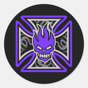 Malteser flammende Skull Stickers