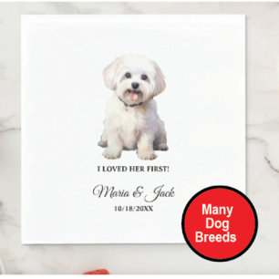 Malteser Hund, den ich liebte, ihre erste Hochzeit Serviette