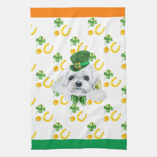 Malteser Hund Feiertags Heim Dekoration St. Patric Geschirrtuch