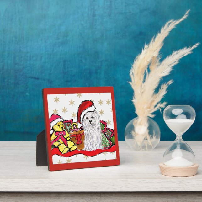 Malteser Hund Fotoplatte (InSitu)