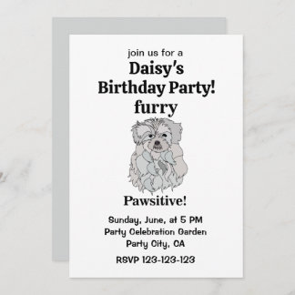 Malteser Hund Furry Pawsitive Funny Birthday Einladung