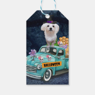 Malteser-Hund Halloween-LKW Gruselige Nacht Geschenkanhänger