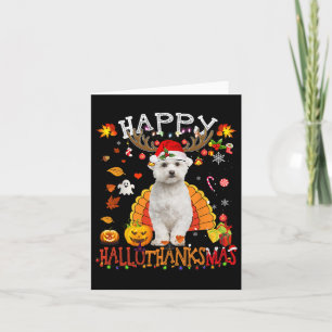 Malteser Hund Halloween Weihnachtshund Happy Hallo Karte
