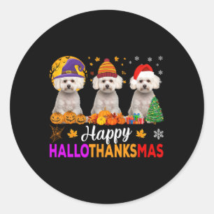 Malteser Hund Halloween Weihnachtsknöchel 1 Runder Aufkleber