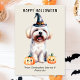 Malteser Hund Happy Halloween Feiertagskarte (Von Creator hochgeladen)
