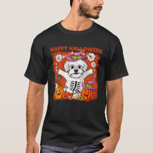 Malteser Hund Happy Halloween T-Shirt