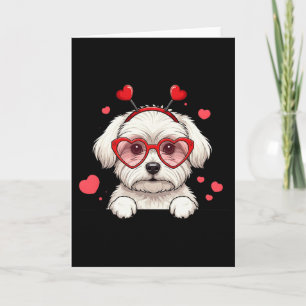 Malteser-Hund-Herz-Kopf-Valentinstag-Malteser-Frau Karte