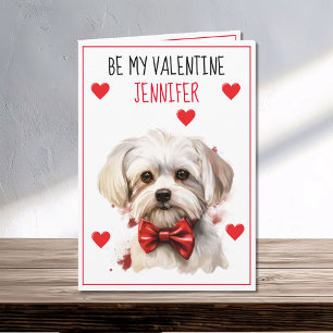 Malteser Hund I Woof You Valentine Karte