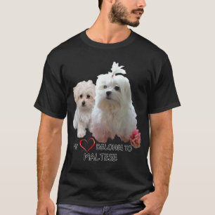 Malteser Hund liebt Hunde Fan Liebe Design Quote T-Shirt