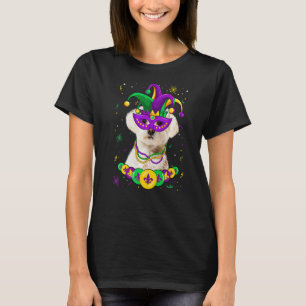 Malteser Hund Lover Mardi Gras Carnival Funny Mask T-Shirt