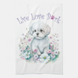 Malteser Hund Mama Floral Geschirrtuch