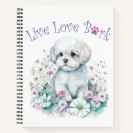 Malteser Hund Mama Floral Notizbuch