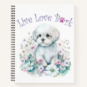Malteser Hund Mama Floral Notizbuch