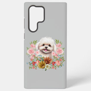 Malteser Hund mit Blume, Niedlich maltesischer Wel Samsung Galaxy Hülle