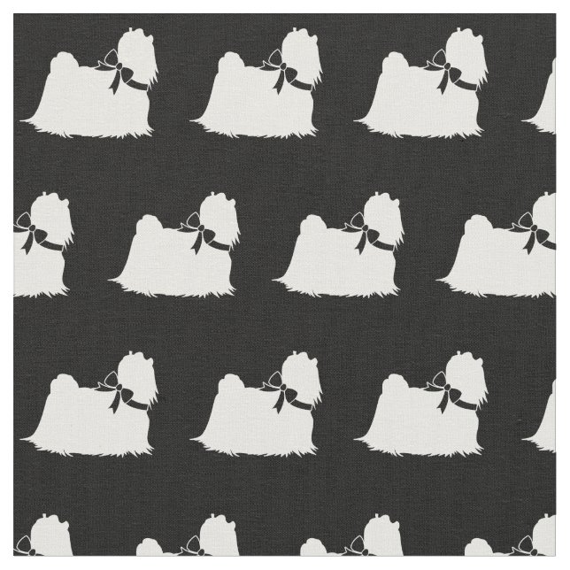Malteser Hund Silhouette Haustier Stoff (Nahaufnahme)