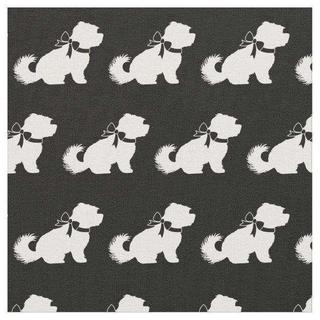 Malteser Hund Silhouette Haustier Stoff (Nahaufnahme)