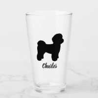 Malteser Hund Silhouette Personalisiertes Trinkgla