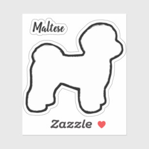 Malteser Hund Silhouette Vinyl Sticker