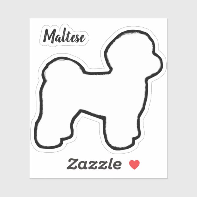 Malteser Hund Silhouette Vinyl Sticker (Blatt)